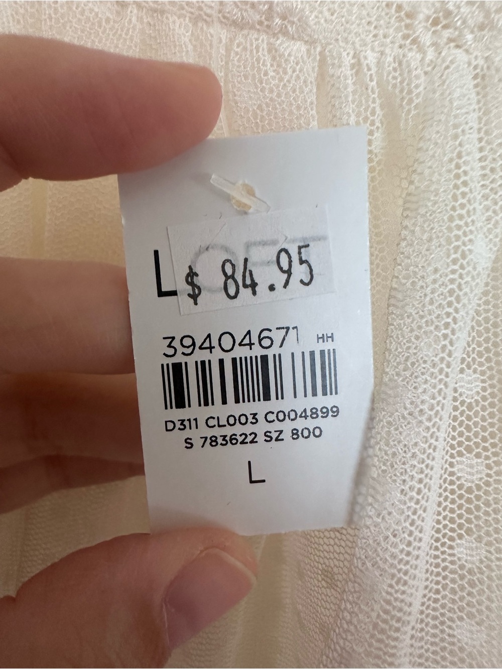 LOFT Cream Sheer Lace Swiss Dot Peasant Top - Picture 3 of 5